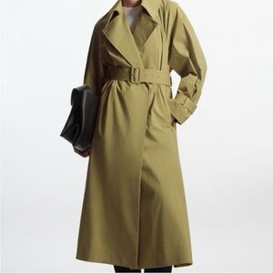 COS Women’s Cotton Long Buckle Trench Coat Size 6